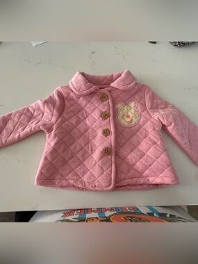 Disney Pink Quilted Baby Jacket with Pooh Patch